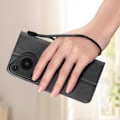 Pikkukuva 4 / 5: Kotelo Huawei Pura 70 Ultra Wrist Strap Flip Lompakkotelineen mustalle Svart
