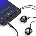 Miniatyrbillede 4 af 6: In-ear hovedtelefoner - LINQ - Sort - 3,5 mm stik - Håndfrit sæt - Flettet nylon Svart