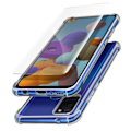 Pikkukuva 2 / 4: Suojapakkaus - AVIZAR - Samsung Galaxy A21s - Pehmeä kuori - Liimapinnoitettu lasi - 360° suojaus Transparent