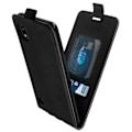 Miniatyrbillede 2 af 4: Etui til Samsung Galaxy A10 - AVIZAR - Vertikal Klap - Sort - Hårdfolien - Kortholder Svart
