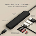 Miniatyrbild 3 av 5: USB-C Multiport Hub 7-i-1 - Satechi - Svart - Ethernet 1Gbit - Power Delivery 100W - HDMI 4K