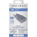 USB C-laddare - FORCE POWER - Pocket 30W - Power Delivery - UltraGaN - Grå Grå