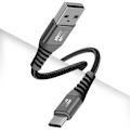 Miniatyrbillede 2 af 5: USB til USB-C-kabel 3A ladesynkronisering Nylonflettet 1,2 m Blå Stjerne Sort Svart