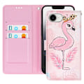 Pikkukuva 1 / 5: iPhone 16:lle suunniteltu flamingokuviollinen kuori, jossa on hihna ja vaaleanpunainen korttitasku Rosa