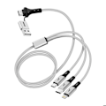 Miniatyrbillede 2 af 5: 5-i-1 USB og USB-C til USB-C Micro USB Lightning Akashi Hvid Opkrævningskabel Vit
