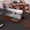 Miniatyrbillede 4 af 4: Housse Portefeuille - AVIZAR - Galaxy A40 - Øko-læder - Brun - Video Support kastanj