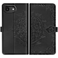Miniatyrbild 6 av 6: Fåll Mandala Blommor för iPhone 16 Plånbok Handledsrem Svart Svart