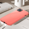 Miniatyrbillede 4 af 5: Beskyttelsesskal - AVIZAR - iPhone 15 Plus - Silikone Soft-touch - Korall - Stiv Korall