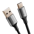Miniatyrbillede 2 af 5: USB-kabel til USB-C Flettet Design Anti-nod Swissten Sort Svart