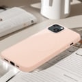 Miniatyrbillede 4 af 5: Beskyttelsescover - AVIZAR - iPhone 15 Plus - Silikone Soft-touch - Lyserød - Skridsikker Puderrosa