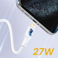 Pikkukuva 3 / 5: iPhone USB C -kaapeli Lightning 27W Nopean Latauksen Inkax Valkoinen Vit