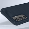 Pikkukuva 4 / 6: AVIZAR Samsung Galaxy A55 Flexible Carbon Effect Midnight Blue Case - Iskunkestävät vahvistetut kulmat Blå