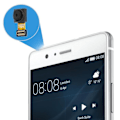 Miniatyrbillede 2 af 4: Foran Kamera - AVIZAR - Huawei P9 Lite - Frontlinse - Forbindelseskabel - Sort Svart