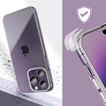Pikkukuva 3 / 5: iPhone 14 Pro -kotelo - AVIZAR - Täysi kova takaosa ja pehmeä etuosa - Valkoinen - Läpinäkyvä - Pehmeä kotelo Transparent