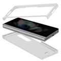 Miniatyrbild 2 av 4: Skyddsskal - Samsung - Galaxy Z Fold 3 - Silikon gel - Matt finish - Tryckt logotyp Vit