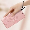 Pikkukuva 4 / 6: Suojakuori Samsung Galaxy A55 Wallet Flower Butterflylle ja rannehihnan puuteri vaaleanpunainen