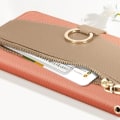 Miniatyrbillede 4 af 6: Crossbody etui til Samsung A54 5G - Pung med lynlås - Abrikos Crush Aprikoscrush