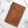 Miniatyrbillede 4 af 5: Cover til Samsung Galaxy Tab S9 og S9 FE - Brun - Kortlomme - Video Støtte - Stødabsorberende - Øko-læder kastanj