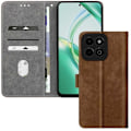 Miniatyrbild 2 av 5: Fodral till Honor 200 Smart - AVIZAR - Borstad effekt - Plånbok och ställ - Brun kastanj