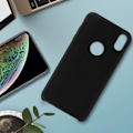 Miniatyrbillede 3 af 4: Beskyttelsesskal - AVIZAR - iPhone XS Max - Semi-hård silicone - Soft Touch-finish - Sort Svart