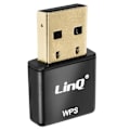 Miniatyrbild 2 av 5: USB WiFi-dongel 300 Mbps nätverksadapter LinQ Ultra-kompakt WPS-knapp Svart
