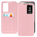 Miniatyrbillede 1 af 6: Etui i læder til Galaxy S25 og S24 med vindue til visning og kortlomme i rosa Rosa