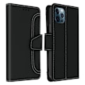 Miniatyrbillede 1 af 4: Apple iPhone 12 Pro Max Cover Folio Wallet Stand Funktion Sort Sort Svart
