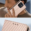 Miniatyrbillede 3 af 5: Taske til Xiaomi Redmi 12C - AVIZAR - carbon effekt - Pink - magnetisk klap - stativ Rosa