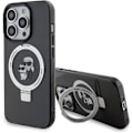 Miniatyrbillede 1 af 4: Karl Lagerfeld Karl & Choupette med MagSafe & Ring Stand til iphone 15 Pro 6.1" Sort - KLHMP15LHMRSKCK Svart