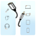 Miniatyrbild 3 av 5: Ljudadapter Lightning till Double Jack 3,5 mm honhörlurar + mikrofon LinQ