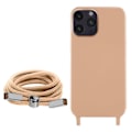 Miniatyrbillede 2 af 5: iPhone 14 Pro Cord Case Halvstift med nakkestrop 80 cm pink Rosa