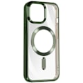 Pikkukuva 2 / 5: MagSafe kotelo iPhone 15 Prolle - AVIZAR - Silikoni - Kameran suojaus - Chrome Contour - Vihreä Grön
