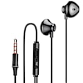 Miniatyrbillede 1 af 6: In-ear hovedtelefoner - LINQ - Sort - 3,5 mm stik - Håndfrit sæt - Flettet nylon Svart