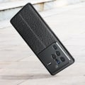 Pikkukuva 4 / 5: Vivo X80 Pro kotelo - AVIZAR - Geeli-silikoni - Nahkaefekti - Musta Svart