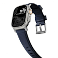 Pikkukuva 4 / 4: Ranneketju - NOMAD - Apple Watch 6-9-SE-Ultra-Ultra 2 - Hopea - Fluoroelastomeerikumi - Yhdistetty Silver, Blå
