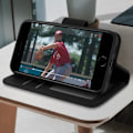 Miniatyrbillede 4 af 4: iPhone 7 / 8 / SE 2020 Læderetui Kortholder Stand Funktion Premium Sort Sort Svart