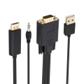 Pikkukuva 1 / 5: HDMI-VGA-uroskaapeli ja 3,5 mm:n liitin Full HD -laatuinen pituus 1,8 m musta