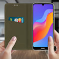 Miniatyrbillede 3 af 4: Étui - AVIZAR - Huawei Y6 2019/Y6S/Honor 8A/8A 2020 - Øko-læder - Støtte - Magnetisk Nattblått