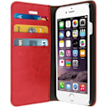 Miniatyrbillede 1 af 4: iPhone 6/6s-etui - Kunstlæder - Rød - Støttefunktion - Kortlommer - Hård skal Röd