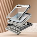 Miniatyrbillede 4 af 6: Carbon Case til Samsung Z Flip 6 - I-BLASON - Fuld beskyttelse - Stødsikker - Grå Grå