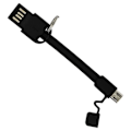 Miniatyrbillede 1 af 4: Mini vendbart USB-kabel 10cm Tablet/Smartphone Moxie Charge + Sync Sort