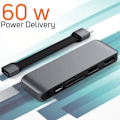 Miniatyrbild 3 av 4: USB C-hub - Satechi - HDMI, USB, USB-C 60W - Aluminiumdesign - Kompakt och lätt - 5 portar