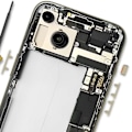 Pikkukuva 4 / 4: Virta-, äänenvoimakkuus- ja äänetön painike iPhone 15:lle ja 15 Plus:lle Keltainen - AVIZAR - Laadukas varaosa Gul