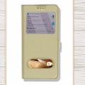 Miniatyrbild 3 av 4: Hus för Samsung Galaxy A32 - AVIZAR - Dubbel Fönster - Gul - Styv - Matt - Unisex - Guld gyllene
