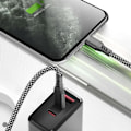 Miniatyrbild 3 av 5: Laddkabel - MOXIE - USB-C till Lightning - 2m - Flätad nylon - Kompatibel iPhone 14/13/12/11/X Svart