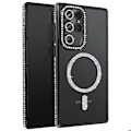 Pikkukuva 1 / 5: Coque Diamant pour Samsung Galaxy S25 Ultra MagSafe Contour Strass Noir Svart