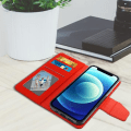 Miniatyrbild 3 av 4: iPhone 12 Mini-fodral - AVIZAR - Röd Folio Plånboksfodral - Ekologiskt läder - Stödfunktion - Mjuk skal Röd