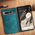 Miniatyrbild 4 av 5: Hårt skyddsfodral för Google Pixel Fold - AVIZAR - Imiterat läder Turkos - Blå - Vuxen Blå