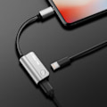 Miniatyrbild 3 av 6: Lightning-adapter till Lightning iPhone/iPad/iPod Laddning + Ljud 14cm Akashi Svart