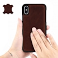 Miniatyrbillede 4 af 6: Coque til Apple iPhone X / XS Hård Beskyttelse Ægte Læder Akashi Brun kastanj